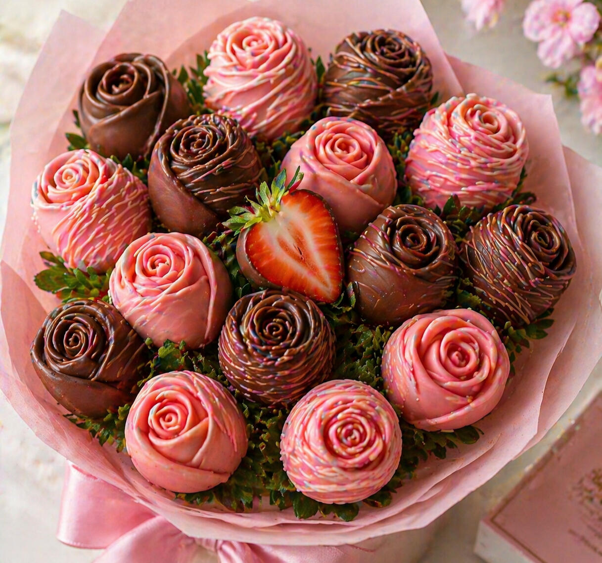 Chocolate Covered Strawberry Roses